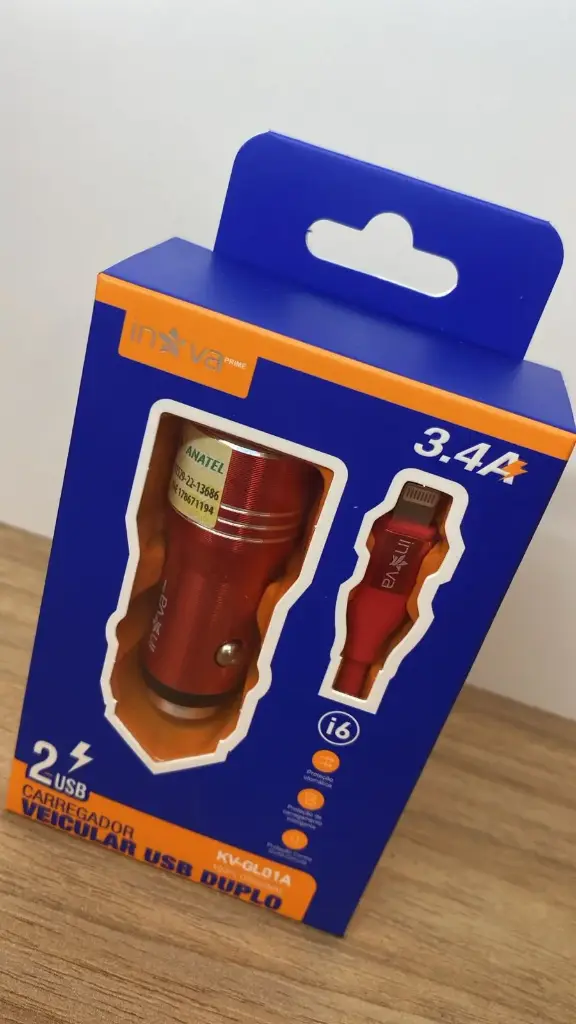 Carregador Veicular USB Duplo KV-GL01A