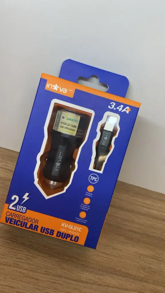 Carregador Veicular USB Duplo KV-GL01C