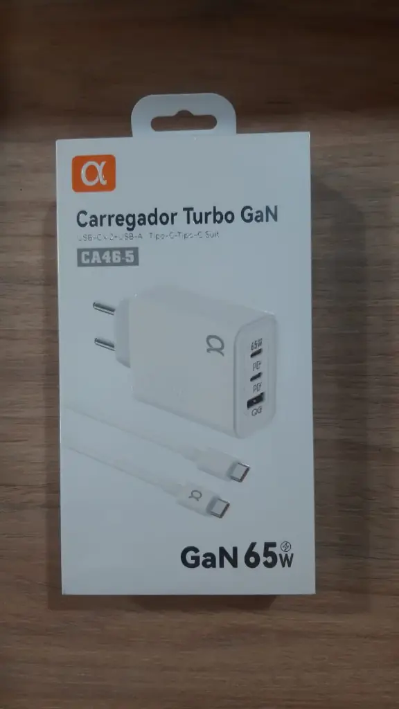 Carregador TUBO GAN 65W CA46-5 TIPO-C