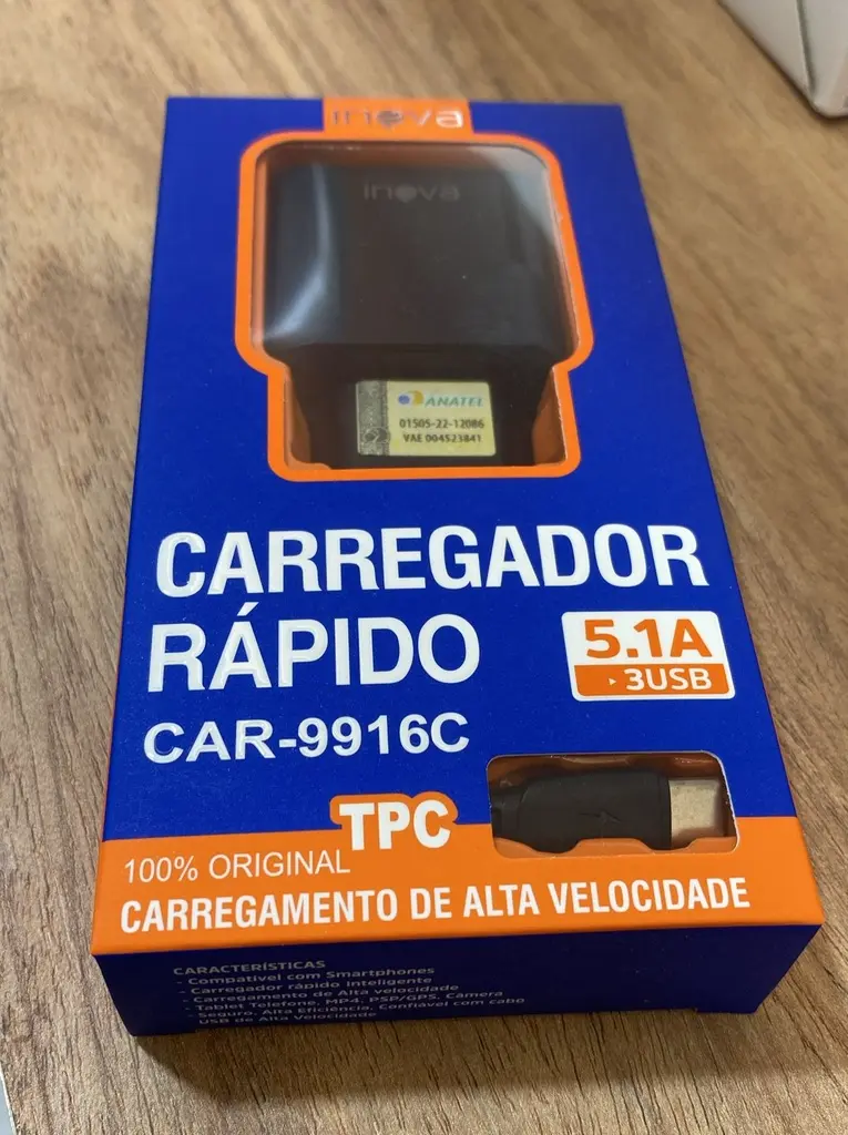 [7899085490522] Carregador Rápido TPC CAR-9916C