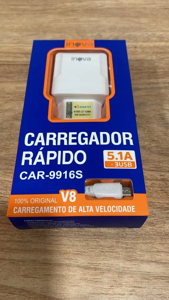 [7899085490515] Carregador Rápido V8 CAR-9916S