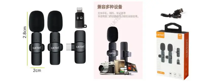 [7544587854319] Microfone C/2 Microfones K9-2IN1-2