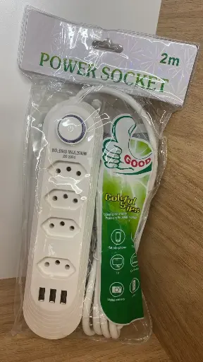 [B04U] Régua Elétrica 4 Tomadas e 3 USB 2M B04U